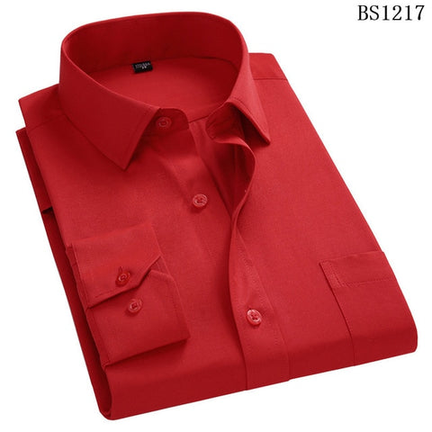 Image of Plus Large Size 8XL 7XL 6XL 5XL 4XL Mens Business Casual Long Sleeved Shirt Classic Striped Male Social Dress Shirts Purple Blue