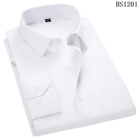 Image of Plus Large Size 8XL 7XL 6XL 5XL 4XL Mens Business Casual Long Sleeved Shirt Classic Striped Male Social Dress Shirts Purple Blue